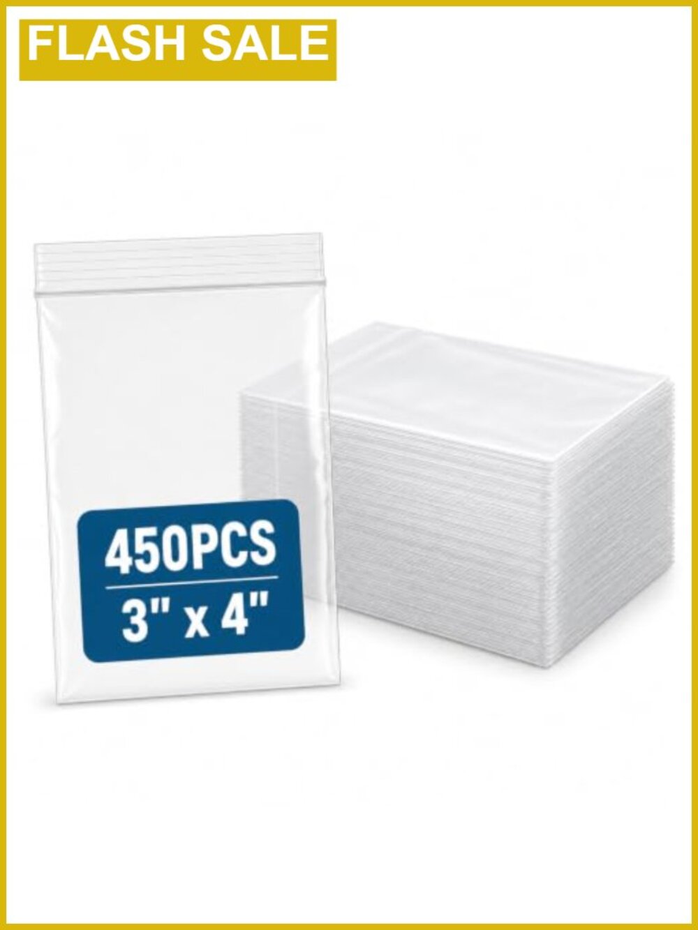 450 Pcs 3x4 Inch Clear Resealable Zip Bags Jewelry Beads Craft Packaging
